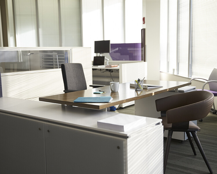 Newly cleaned office in open concept area